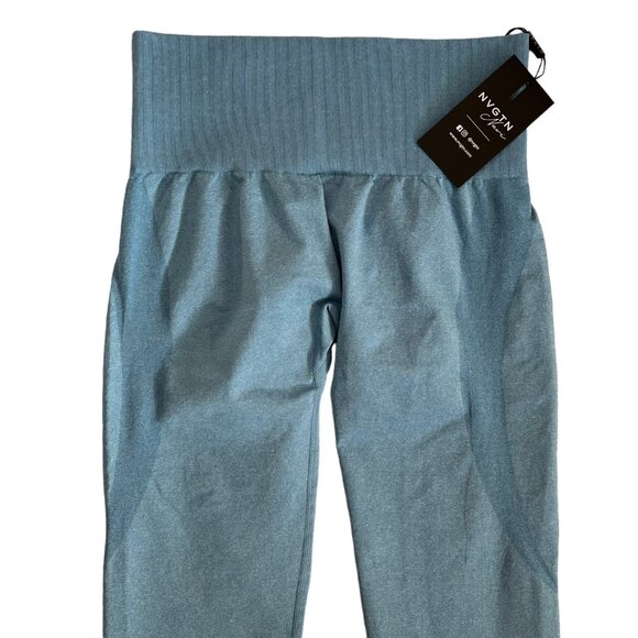 NVGTN Women's Contour Seamless Leggings Pastel Blue M NWT‎ Compression Gymfit - Picture 4 of 7